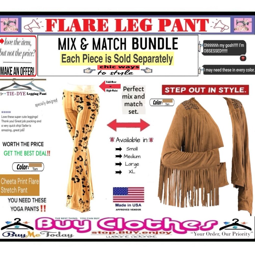 π BOTTOM Fold Graphic β DYE π LEGGING PANT Print FLARE LEG Cheetah πΈ BUY NOW - Picture 13 of 16